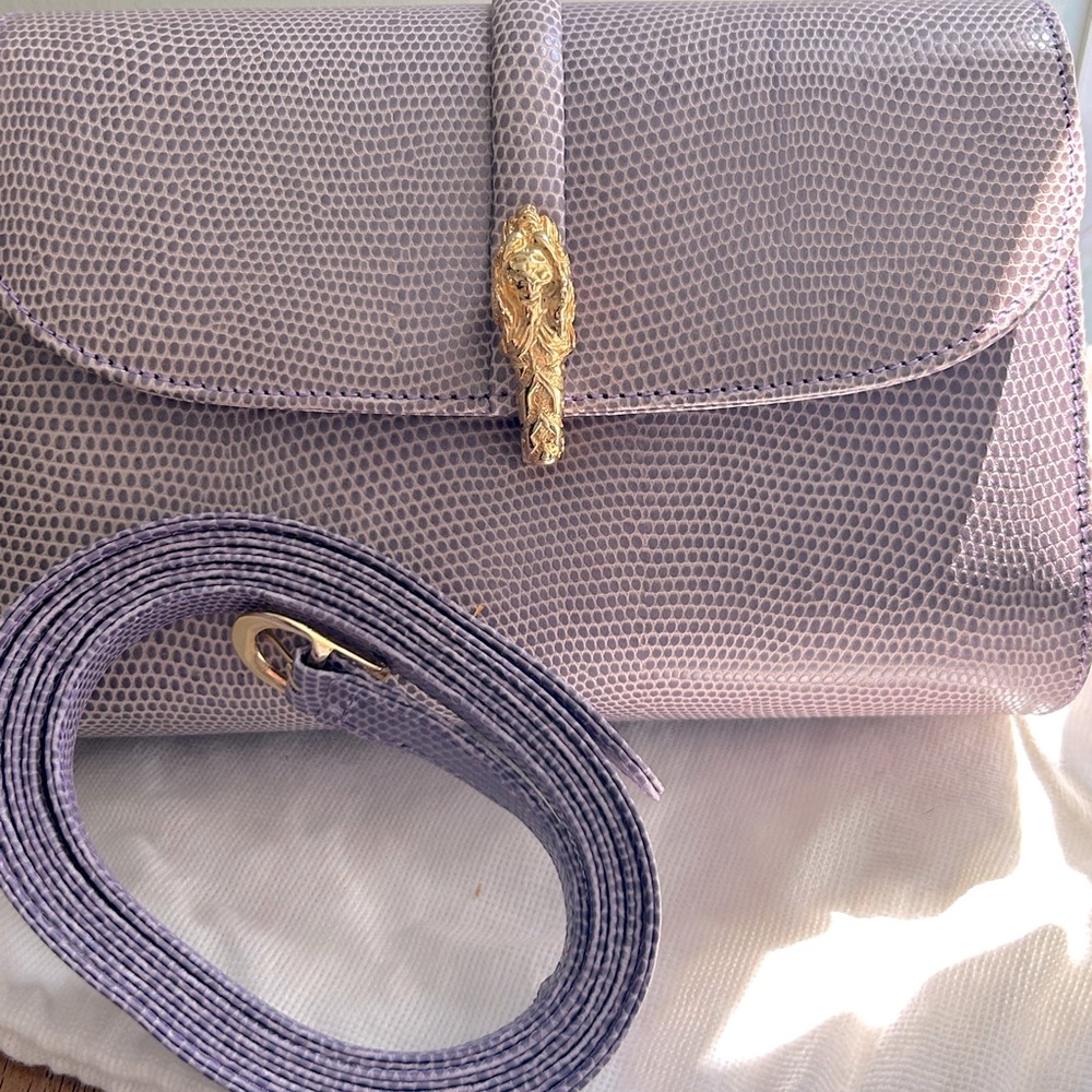 Beautiful Lavender Lalo, Italian Leather Purse.